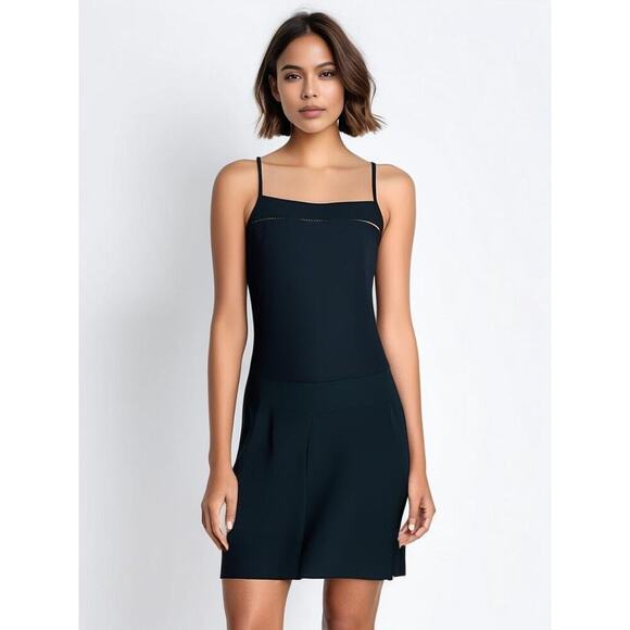 Ann Taylor LOFT Petite Black Spaghetti Strap Midi Dress 4P Formal - Picture 1 of 6